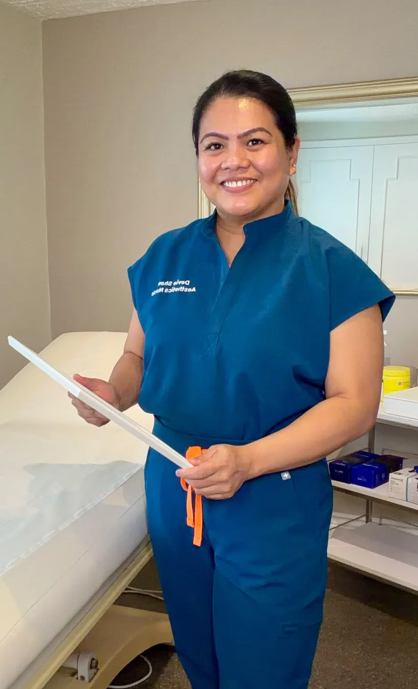 Devie in her treatment room, ready for your consultation